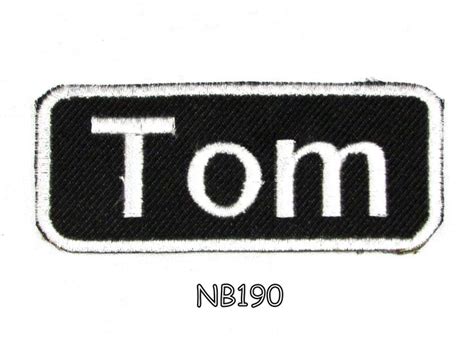 Tom White On Black Iron On Name Tag Patch For Biker Vest Nb190 Biker