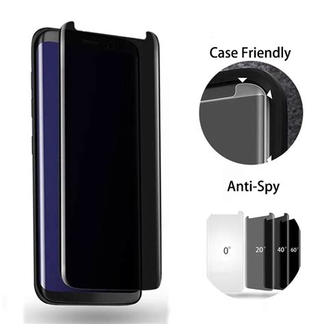for samsung s9 plus premium real tempered glass anti privacy screen protector cover anti privacy