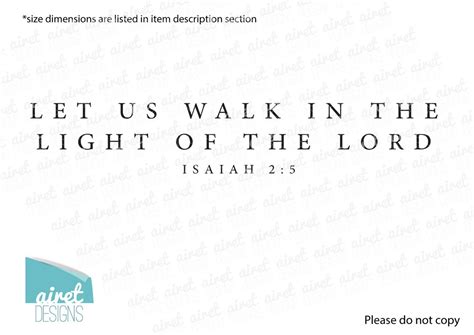 Let Us Walk In The Light Of The Lord Vinyl Decal Wall Art Etsy