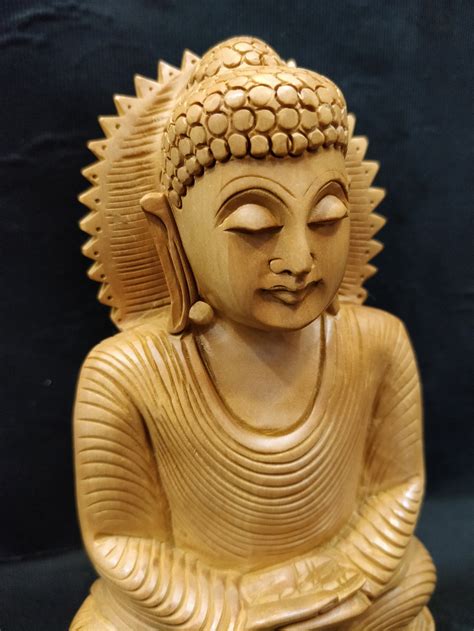 Gautama Buddha Wooden Buddha Tibetan Buddha Meditating Etsy Uk