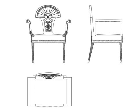 42 Study Chair Elevation Cad Block Png Harry C Lund