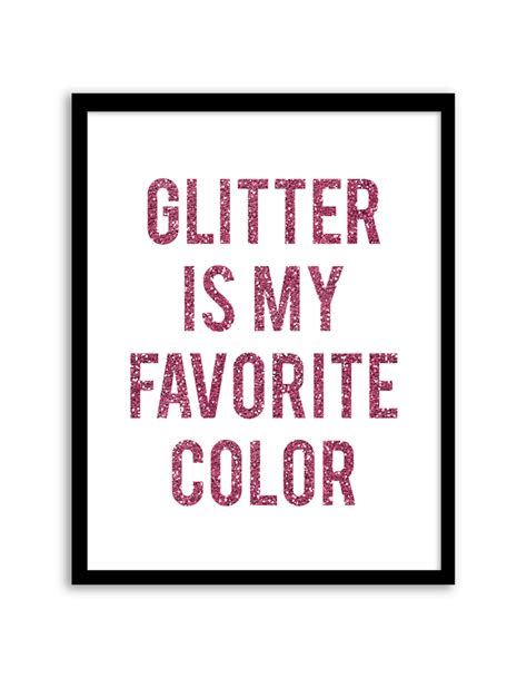 Glitter Is My Favorite Color Printable Wall Art Pink Chicfetti