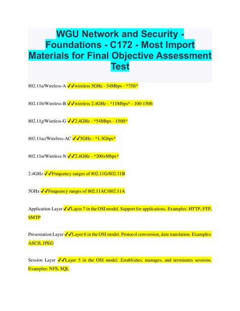 Wgu Network And Security Foundations C172 Most Import Materials