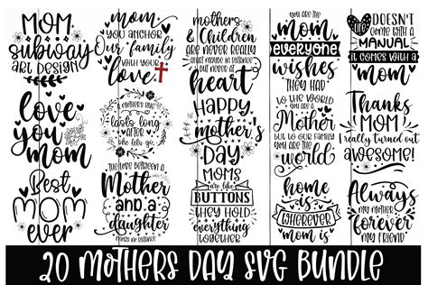 Mothers Day Svg Bundle By Creativesvgzone Thehungryjpeg