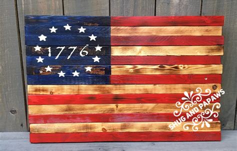 Rustic Wood Flag American Flag Distressed Charred American Flag Wall
