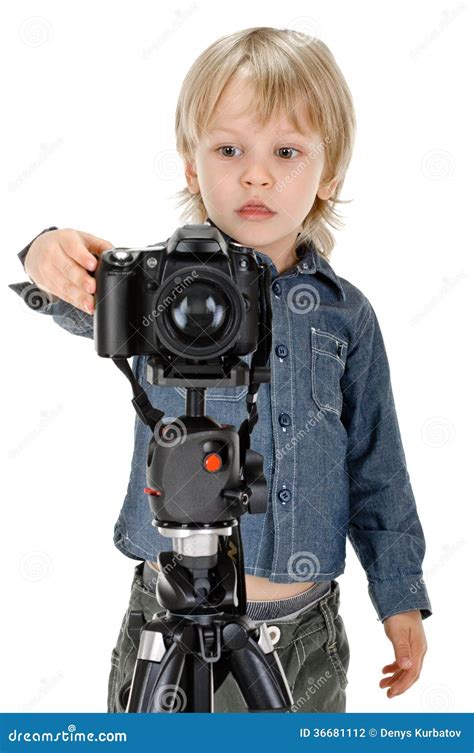 Boy With Photo Camera Stock Photo Image Of Equipment 36681112