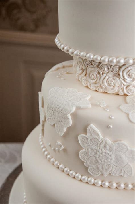 Elegant Ivory Wedding Cake Cake By Kathryn Cakesdecor