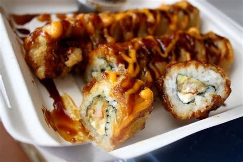 Fried Sushi Roll W Shrimp Tempura And Cream Cheese Custom Roll From