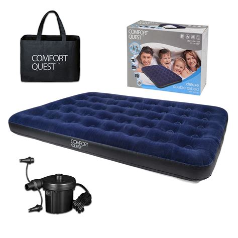 Double Airbed Inflatable Camping Blow Up Mattress Air Bed And Electric Pump Uk