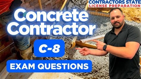 C8 Concrete California Contractors License Exam Questions Youtube