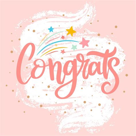 Premium Vector Vector Congratulations Lettering Greeting Card With