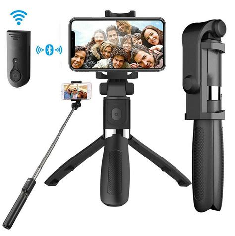 portable bluetooth selfie stick 360 degree rotation handheld extendable folding tripod monopod