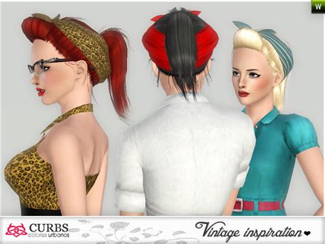 The Sims Resource My Everyday Pinup Hairstyle With Bandana