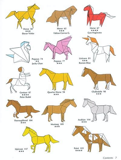 Horses In Origami Illustrated Directions For Folding Fanciful Figures