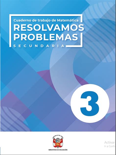 Cuaderno De Trabajo MatemÁtica 3º Secundaria Resolvamos Problemas