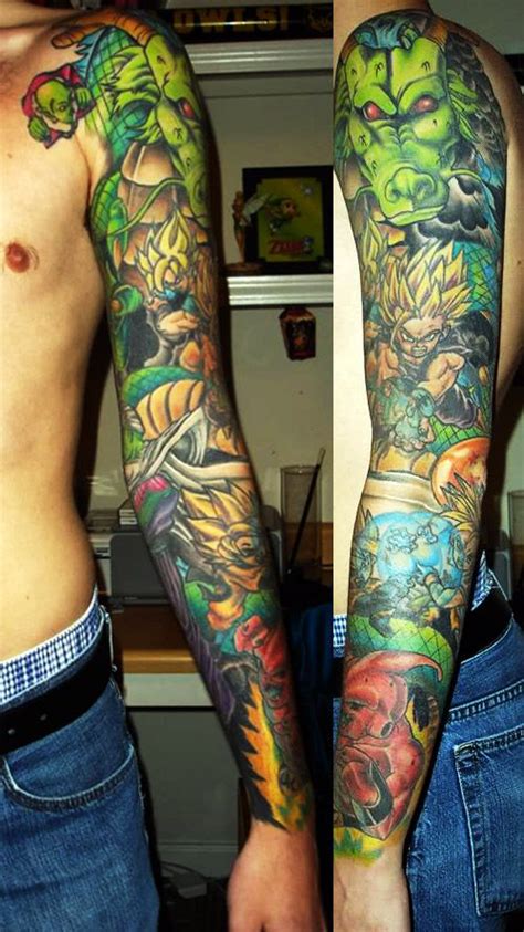 Dragon ball z tattoo sleeve. Dragonball theme full arm tattoo