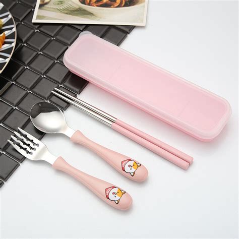 Buy 3pcs Travel Cutlery Set Stainless Steel Kids