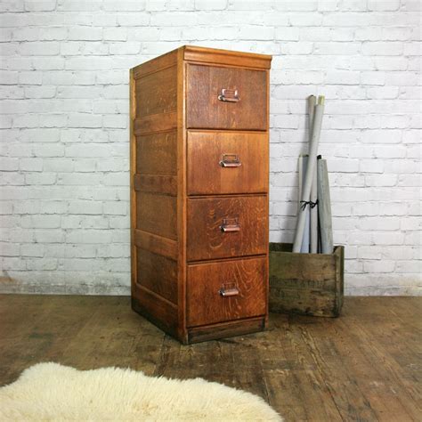 209 cm high / 82.3 inch high, 164 cm (body) or 186 cm (head rail) wide antique cabinet or cupboard from a german monastery. Edwardian Oak 4 Drawer Filing Cabinet | Filing cabinet ...