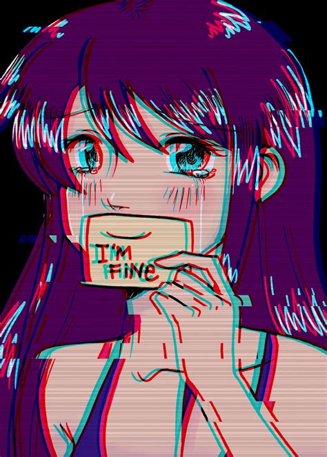 Im Fine Sad Anime Girl Poster Picture Metal Print Paint By