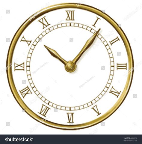 Clock Face In Antique Brass Tones Stock Vector Illustration 4655776