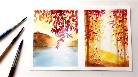 How To Paint Simple Fall Autumn Inspired Watercolor Ideas Watercolor