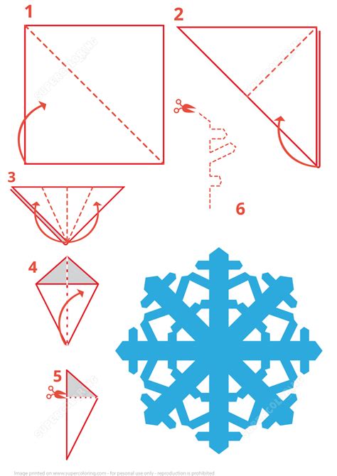 Snowflake Folding Instructions Free Printable Papercraft Templates