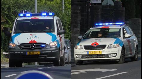 3x Véhicules de la Police Grand Ducale Luxembourg en Urgence en de la