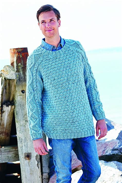 Mens Chunky Tweed Jumper Knitting Pattern The Knitting Network