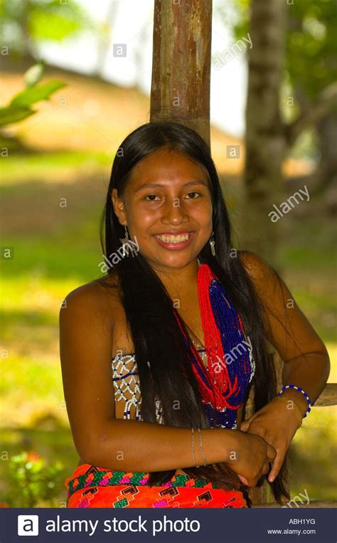 Download This Stock Image Embera Indian Girl In Native Costume At The