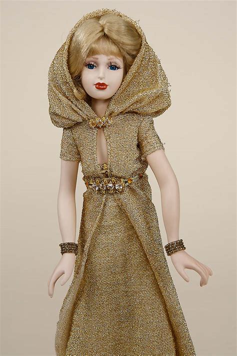 Marlene Gold Porcelain Soft Body Collectible Doll