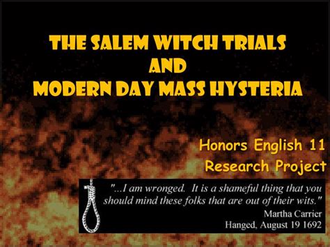 Ppt The Salem Witch Trials And Modern Day Mass Hysteria Powerpoint