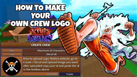 How To Makecreateadd Your Own Cool Crew Logo In King Legacy Decal Id