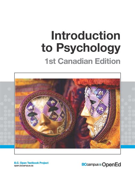 New Open Textbook Introduction To Psychology 1st Canadian