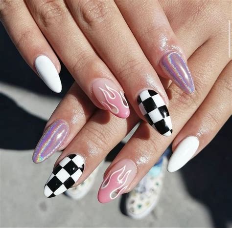 Aesthetic Nails Cute Nail Ideas ★ To1ga In 2020 Checkered Nails