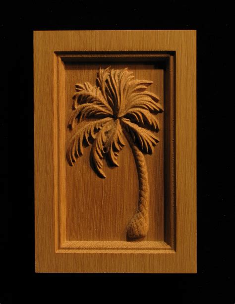 Wood Corner Block Palm Tree Corner Block Tree Carving Wood Carving