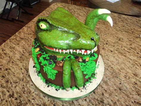 Birthday cake for 2 year old boy with name. Delectable Cakes: T-Rex Birthday Cake
