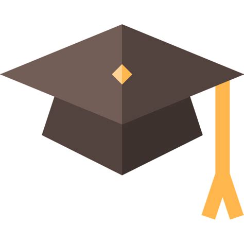 Graduation Cap Basic Straight Flat Icon