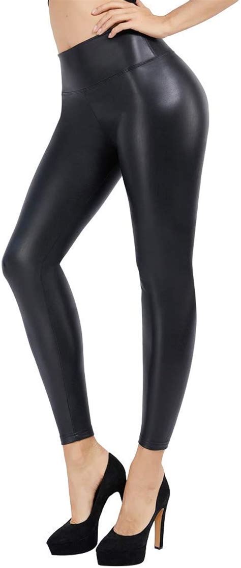 tagoo faux leather leggings for women sexy black high waisted pleather pants at amazon women s