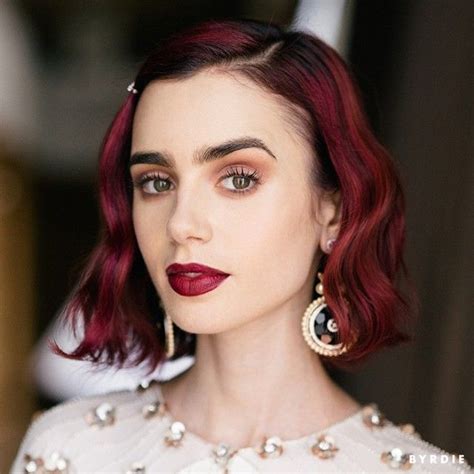 Loving The Way Lily Collins Looks With Red Hair And Bold Brows Lily