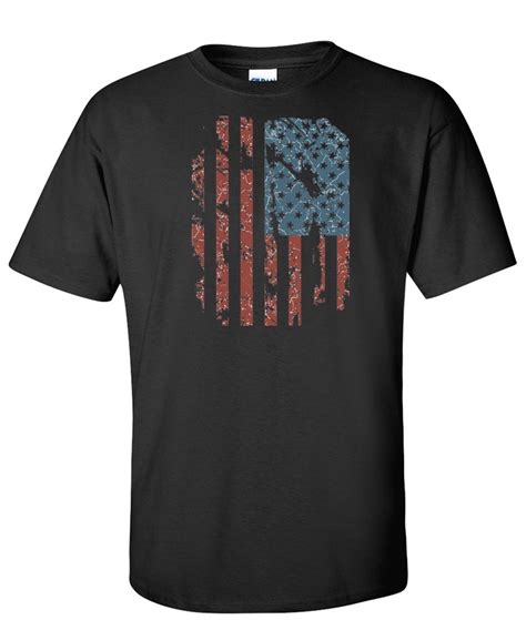 American Flag Distressed Tattered Logo Graphic T Shirt Supergraphictees