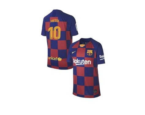 10 Lionel Messi Blue Red Jersey Youth 20192020 Barcelona