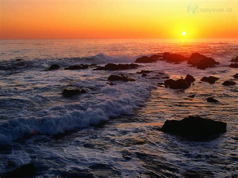 Тихий океан Закат Монтерей Калифорния Pacific Ocean Sunset