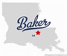 Map of Baker, LA, Louisiana