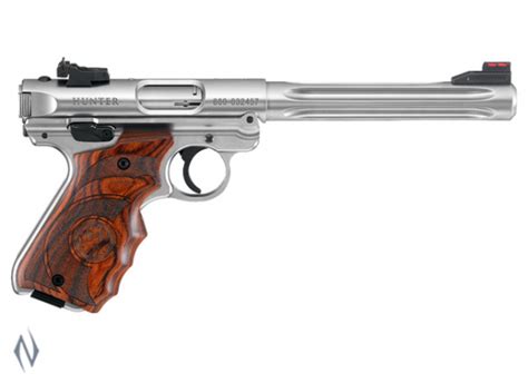 Ruger Mkiv 22lr Hunter Stainless With Target Grips Steelos Guns