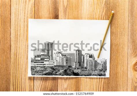 Big City Skyline Pencil Draw On Stock Photo 1521764909 Shutterstock