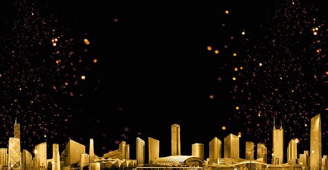 Beautiful Technology Black Gold City Background Gold Sea Background