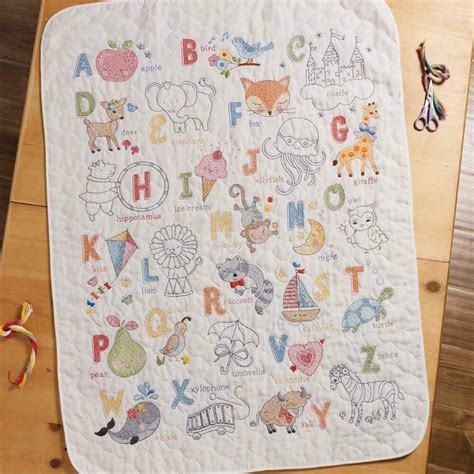 Baby on board quilt by: Bucilla ABC Baby Crib Cover Stamped Cross Stitch Kit 34 x ...