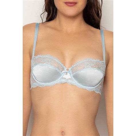 Splendeur Soie Silk Half Cup Bra In Azure Blue For Her From The Luxe