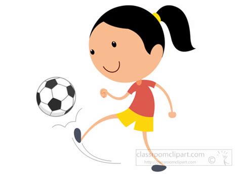 Soccer Clipart Girl Playing Soccer Kicking Ball Clipart 1695