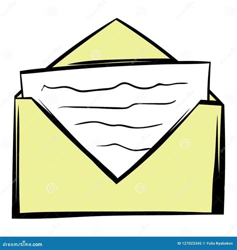 Letter In Envelope Icon Cartoon Stock Illustration Illustration Of Address Paper 127023345